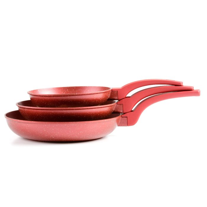 SET DE SARTENES DAVINCI, COLOR ROJO